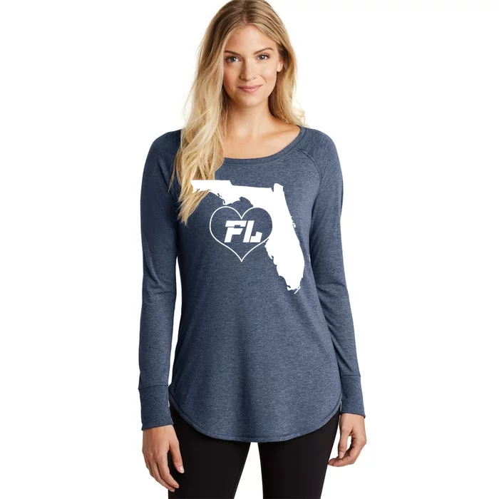 Florida State FL Heart Women's Perfect Tri Tunic Long Sleeve Shirt