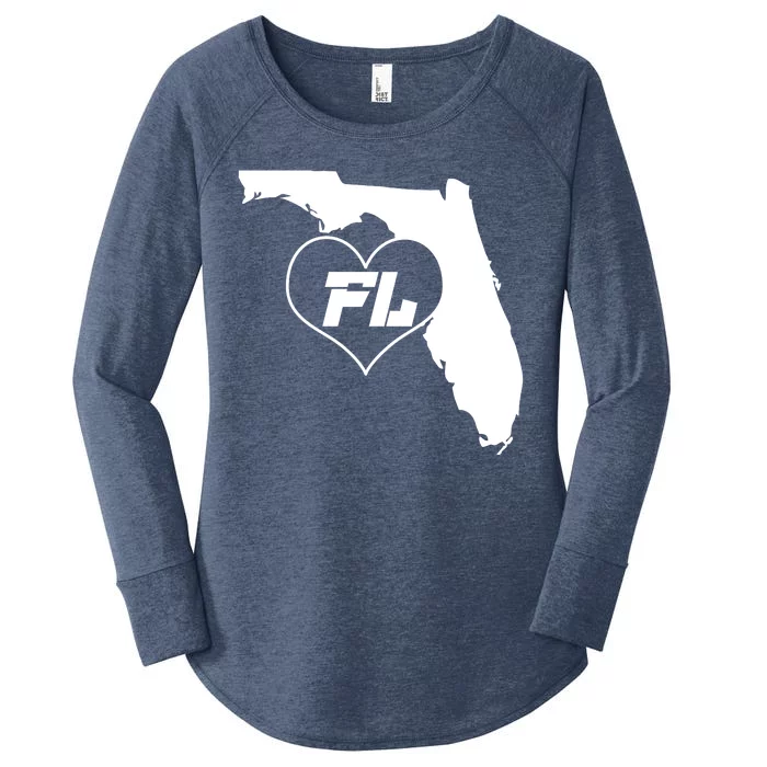 Florida State FL Heart Women's Perfect Tri Tunic Long Sleeve Shirt