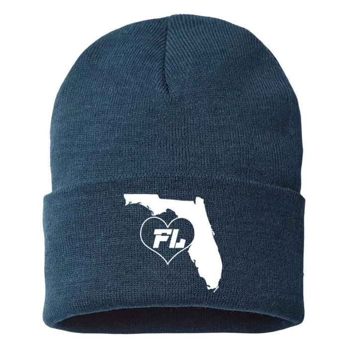 Florida State FL Heart Sustainable Knit Beanie