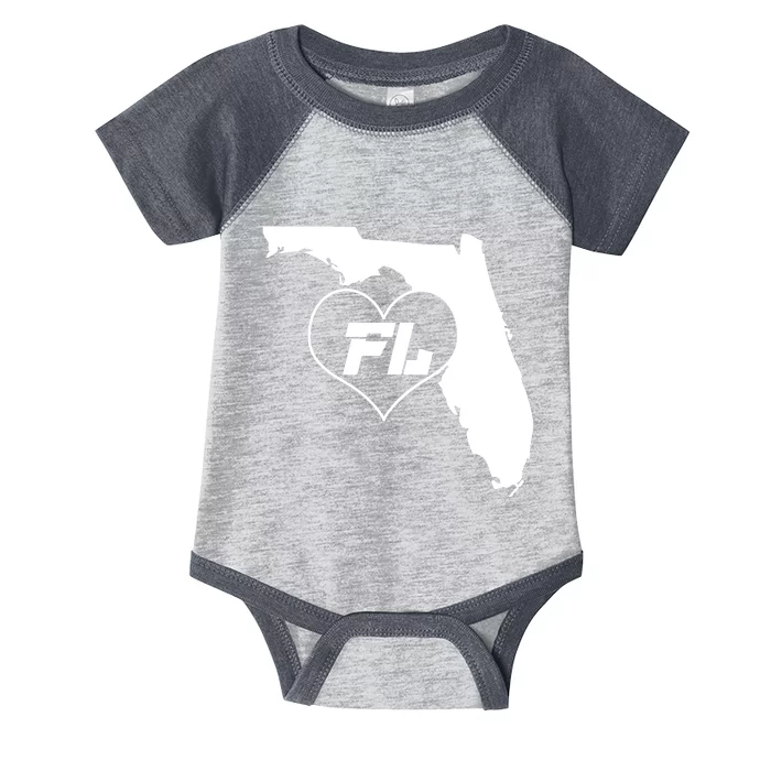 Florida State FL Heart Infant Baby Jersey Bodysuit