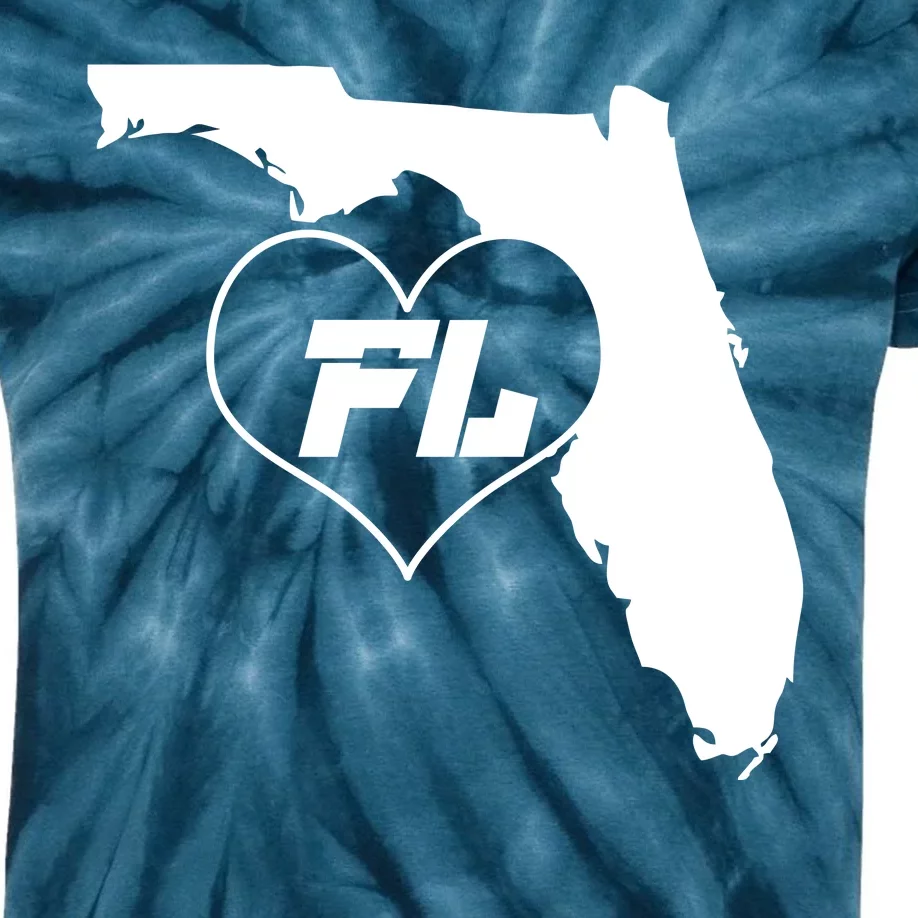 Florida State FL Heart Kids Tie-Dye T-Shirt