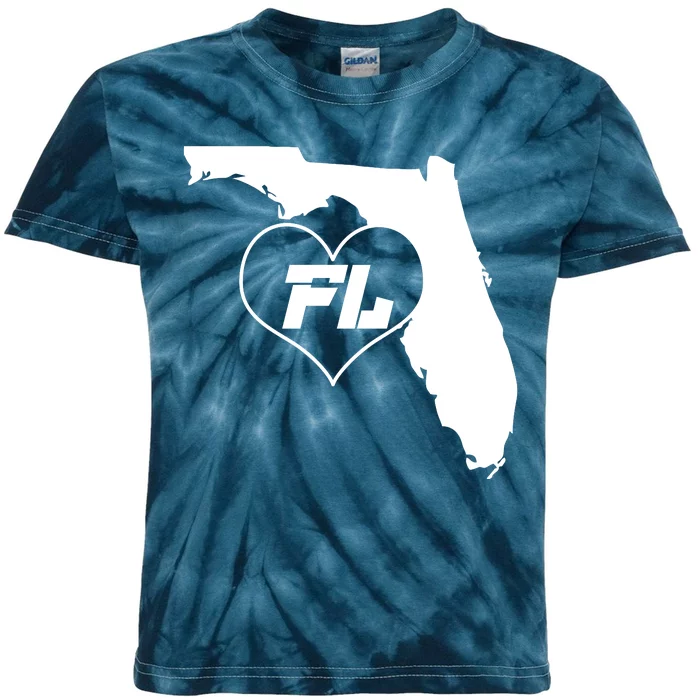 Florida State FL Heart Kids Tie-Dye T-Shirt