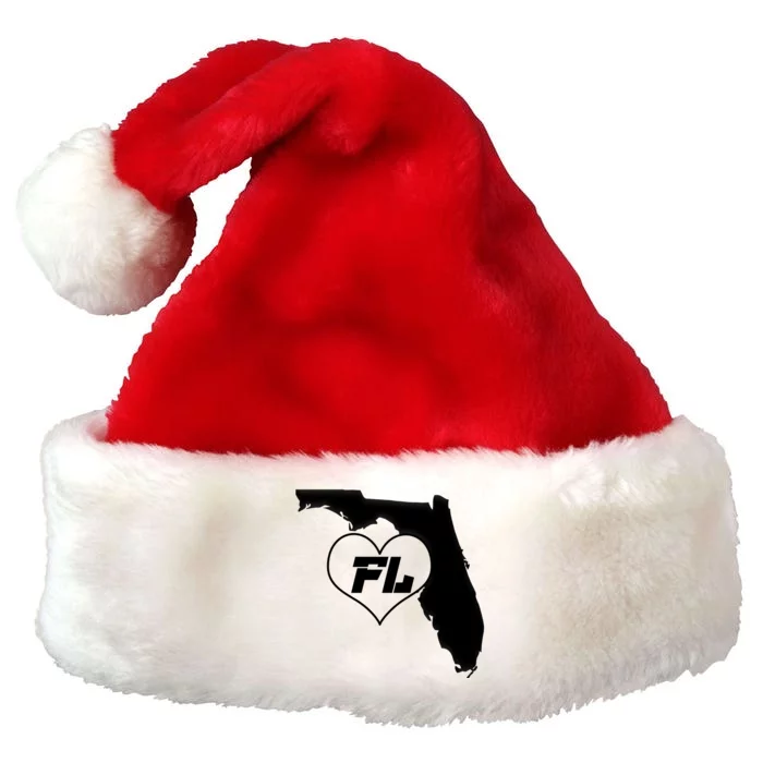 Florida State FL Heart Premium Christmas Santa Hat