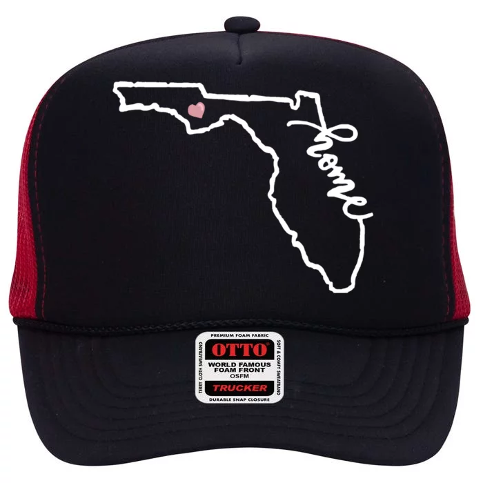 Florida State Home Heart High Crown Mesh Trucker Hat