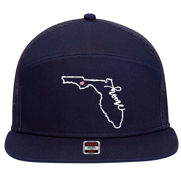 Florida State Home Heart 7 Panel Mesh Trucker Snapback Hat