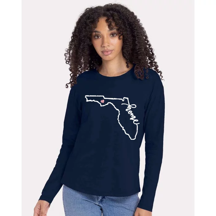 Florida State Home Heart Womens Cotton Relaxed Long Sleeve T-Shirt