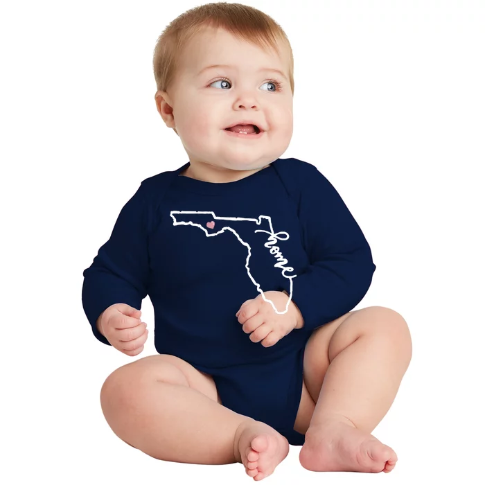 Florida State Home Heart Baby Long Sleeve Bodysuit