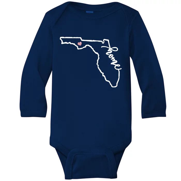 Florida State Home Heart Baby Long Sleeve Bodysuit