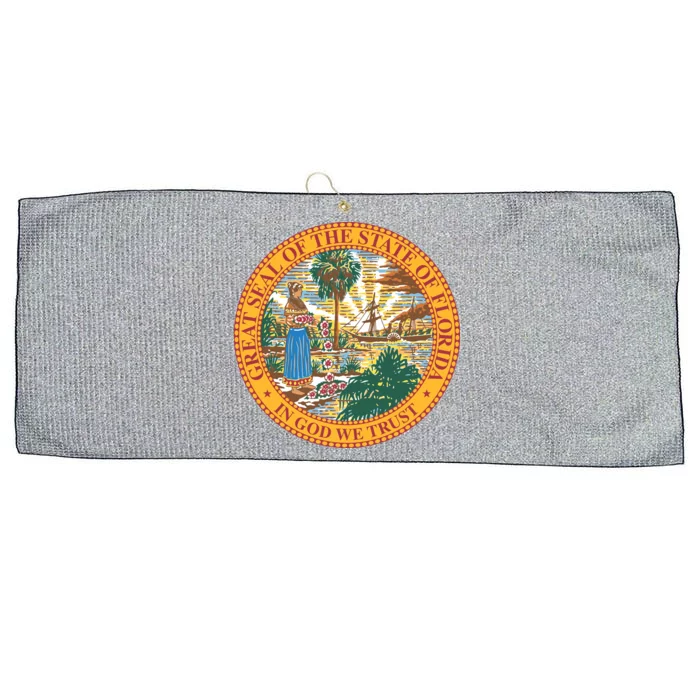 Florida State Seal Large Microfiber Waffle Golf Towel