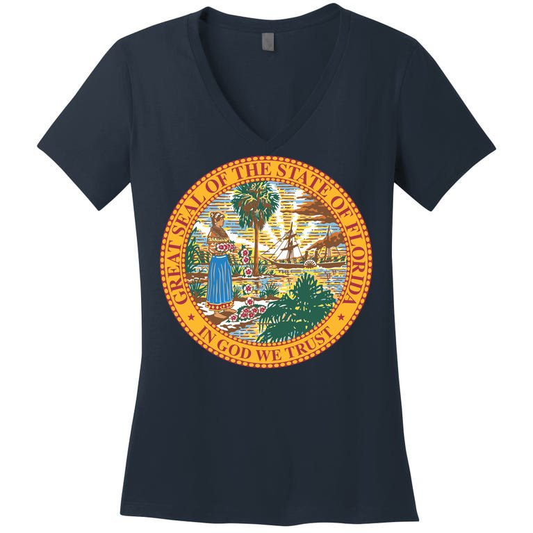 Florida State Seal Women's V-Neck T-Shirt