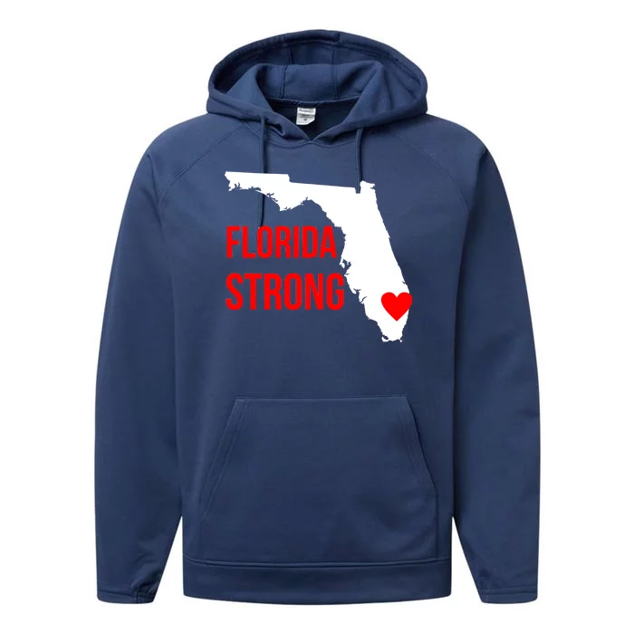 Florida Strong Hurricane Irma Support Performance Fleece Hoodie