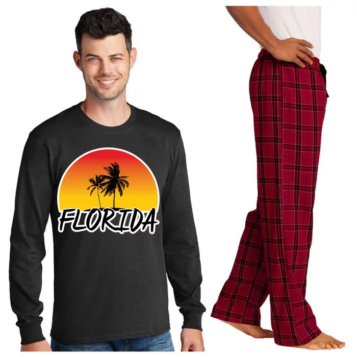 Florida Sunset Palm trees Long Sleeve Pajama Set