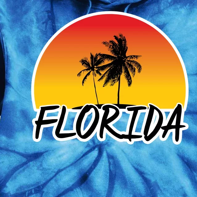 Florida Sunset Palm trees Tie Dye Hoodie