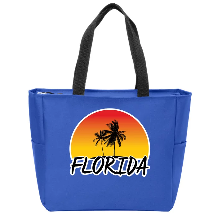 Florida Sunset Palm trees Zip Tote Bag