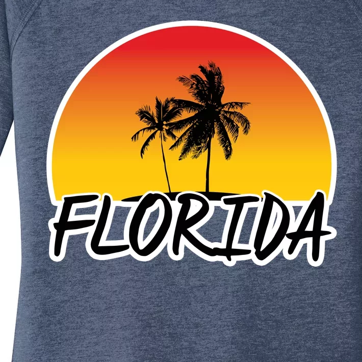 Florida Sunset Palm trees Women's Perfect Tri Tunic Long Sleeve Shirt