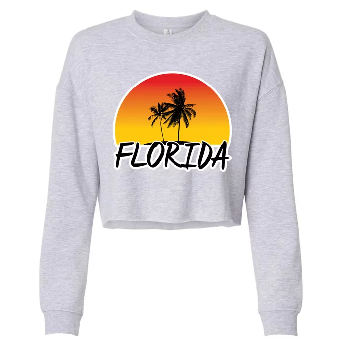 Florida Sunset Palm trees Cropped Pullover Crew