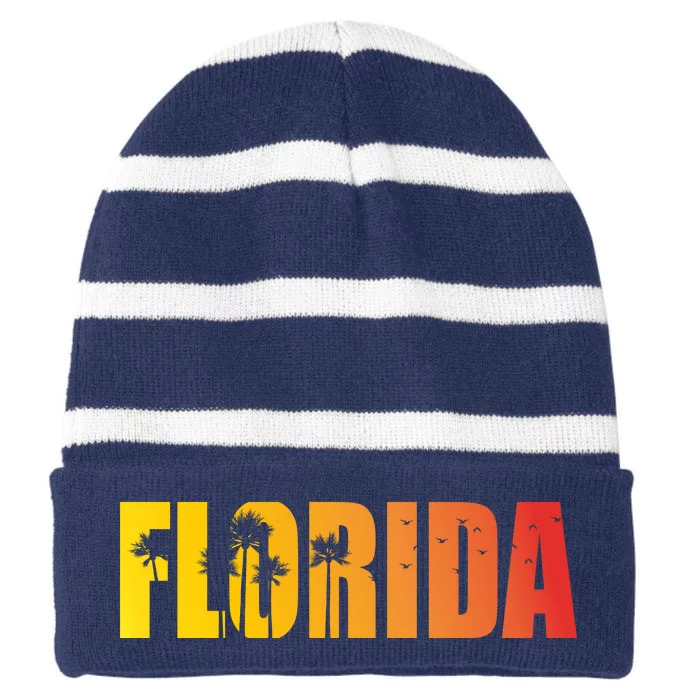 Florida Sunshine Logo Striped Beanie with Solid Band