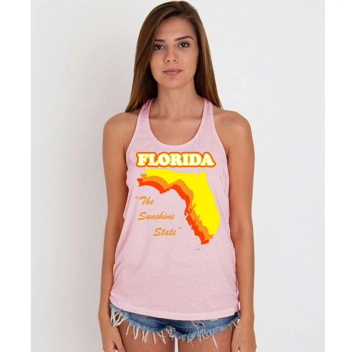 Florida The Sunshine State Women's Knotted Racerback Tank