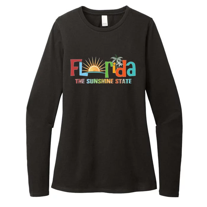 Florida The Sunshine State Colorful Womens CVC Long Sleeve Shirt