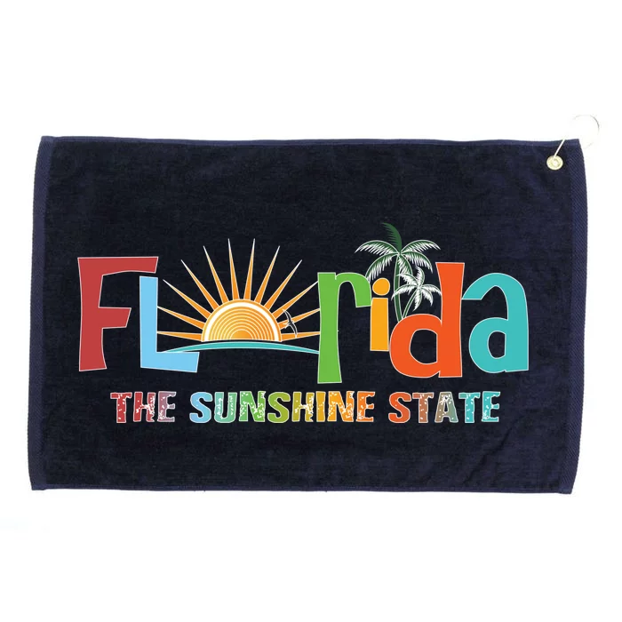 Florida The Sunshine State Colorful Grommeted Golf Towel