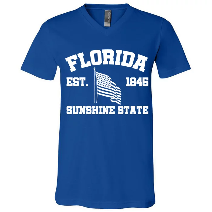 Florida The Sunshine State Est. 1845 V-Neck T-Shirt