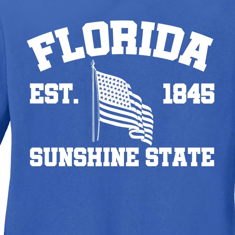 Florida The Sunshine State Est. 1845 Ladies Long Sleeve Shirt