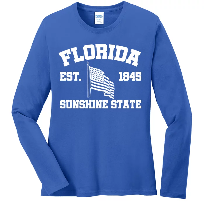 Florida The Sunshine State Est. 1845 Ladies Long Sleeve Shirt