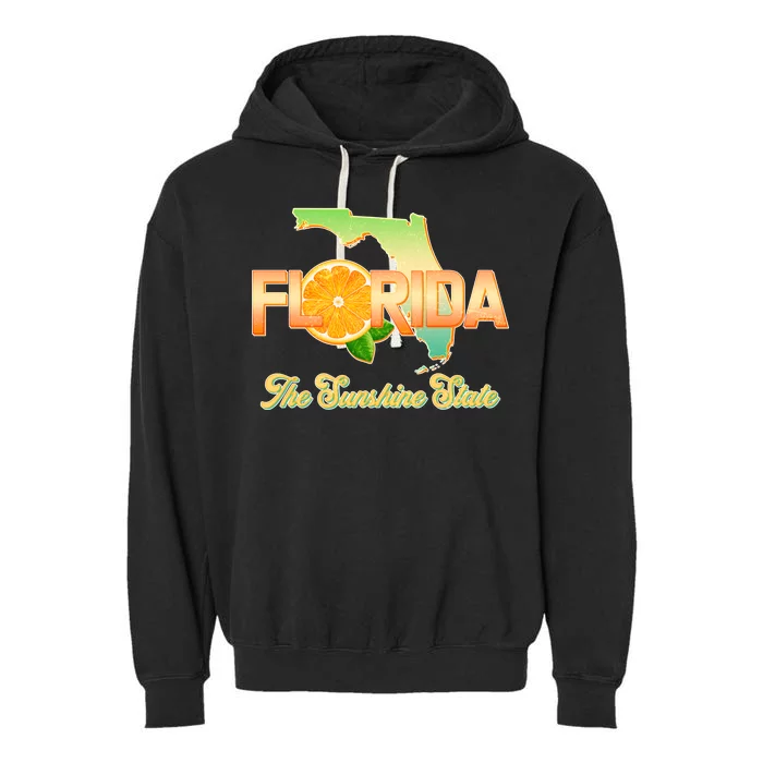 Florida The Sunshine State Orange Logo Garment-Dyed Fleece Hoodie