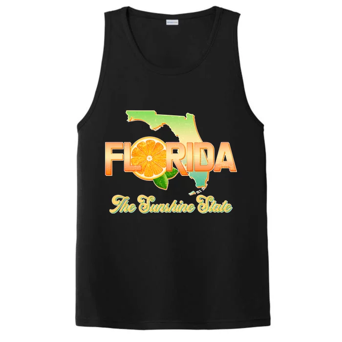 Florida The Sunshine State Orange Logo Performance Tank