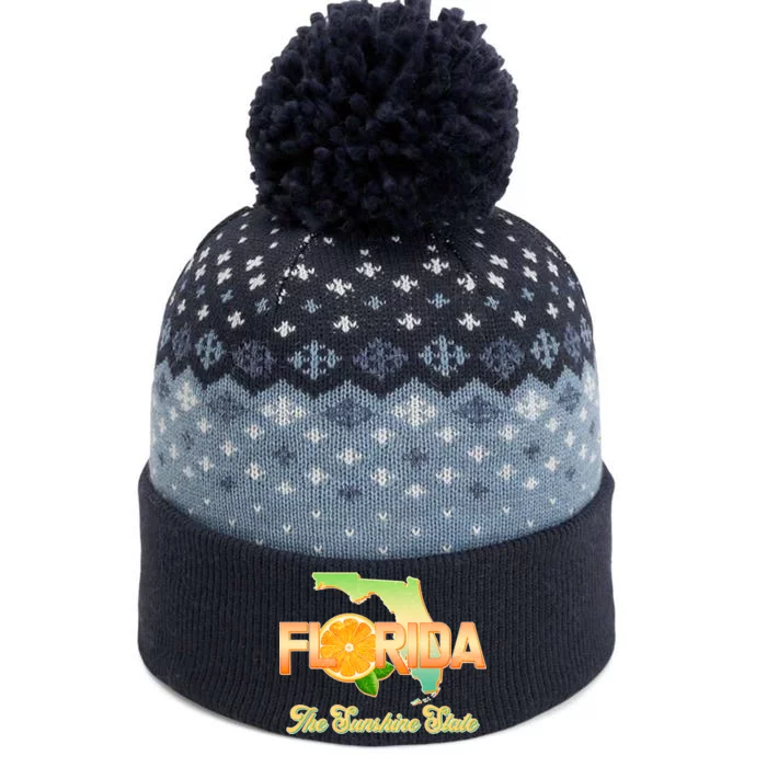 Florida The Sunshine State Orange Logo The Baniff Cuffed Pom Beanie