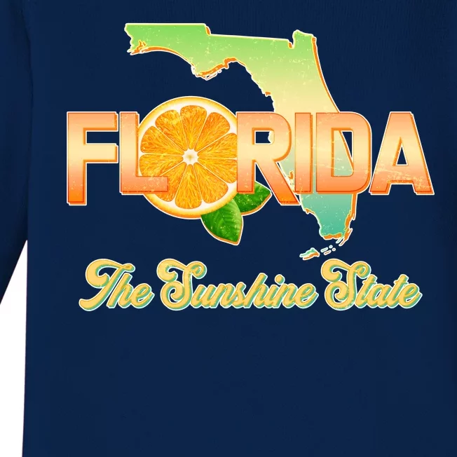 Florida The Sunshine State Orange Logo Baby Long Sleeve Bodysuit