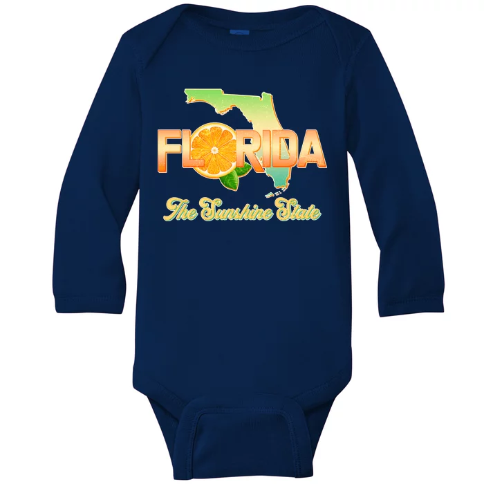 Florida The Sunshine State Orange Logo Baby Long Sleeve Bodysuit