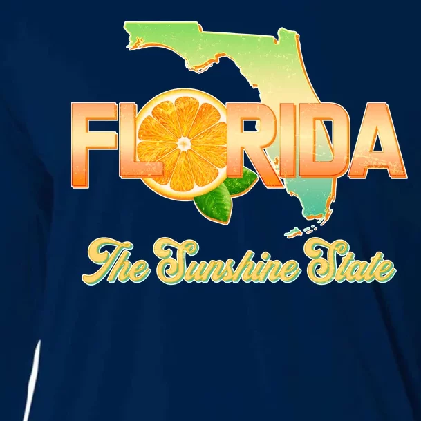 Florida The Sunshine State Orange Logo Cooling Performance Long Sleeve Crew