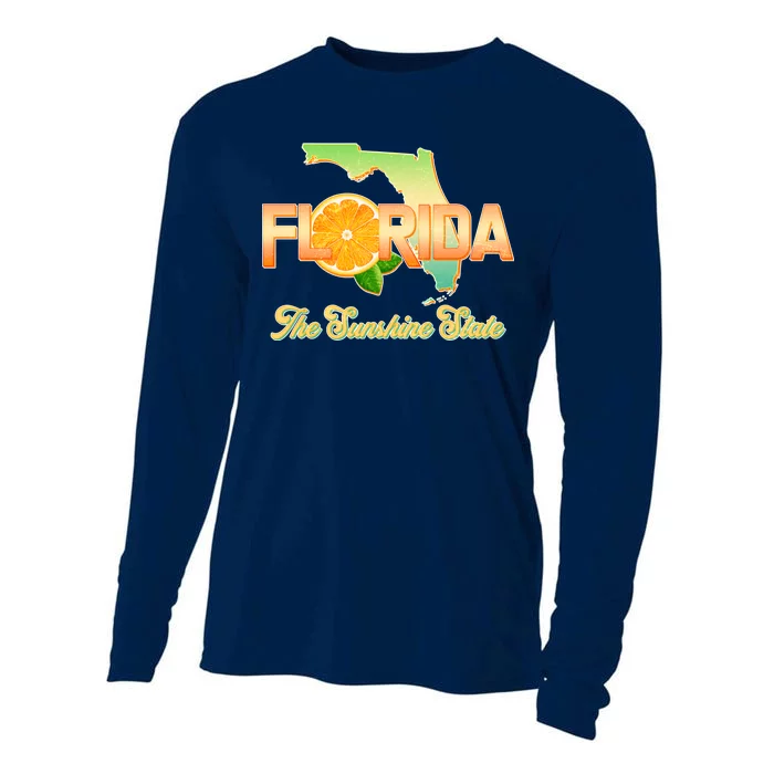 Florida The Sunshine State Orange Logo Cooling Performance Long Sleeve Crew