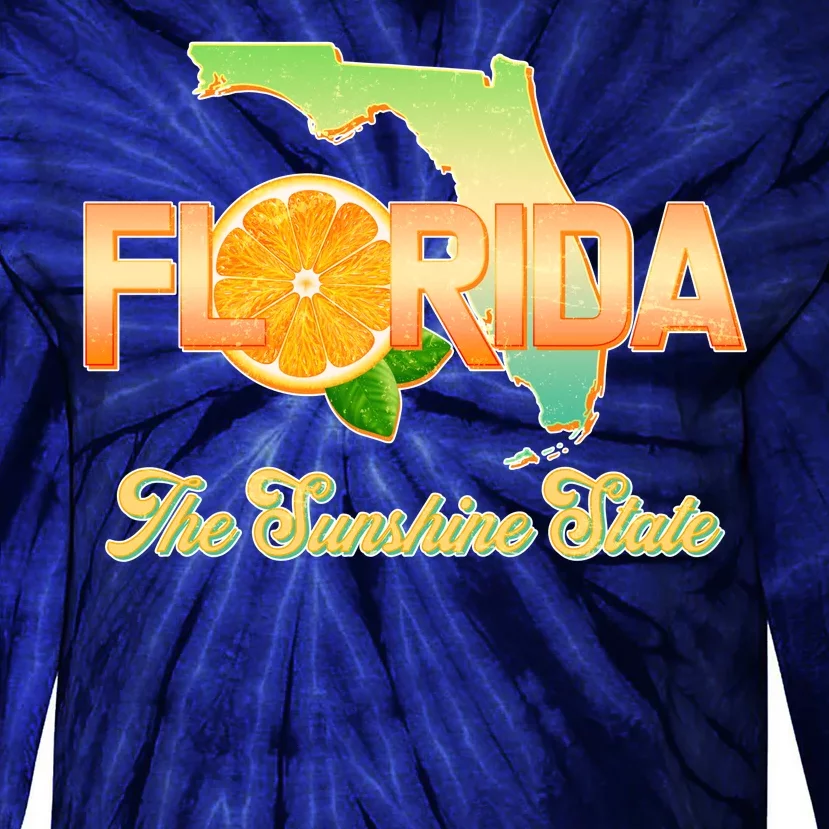 Florida The Sunshine State Orange Logo Tie-Dye Long Sleeve Shirt