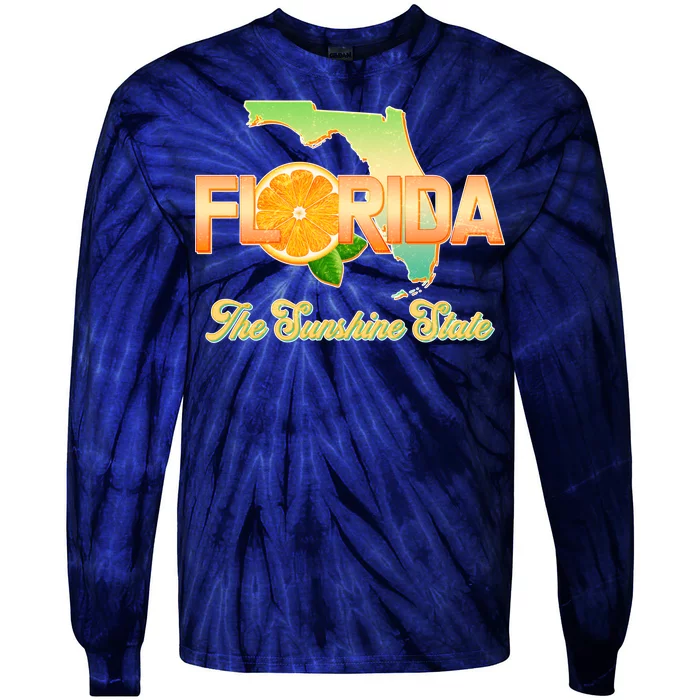 Florida The Sunshine State Orange Logo Tie-Dye Long Sleeve Shirt