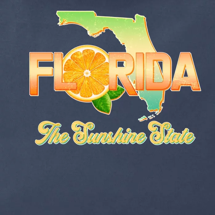 Florida The Sunshine State Orange Logo Zip Tote Bag