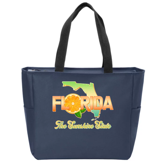 Florida The Sunshine State Orange Logo Zip Tote Bag