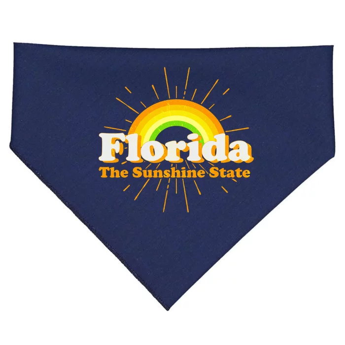 Florida The Sunshine State Rainbow USA-Made Doggie Bandana