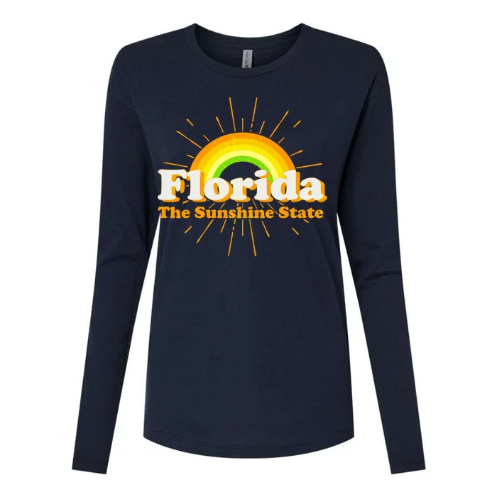 Florida The Sunshine State Rainbow Womens Cotton Relaxed Long Sleeve T-Shirt