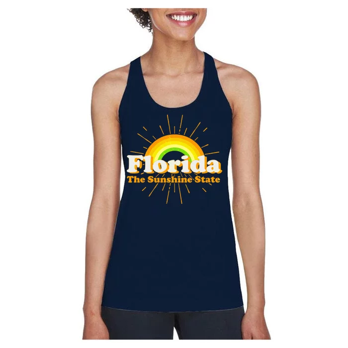 Florida The Sunshine State Rainbow Women's Racerback Tank