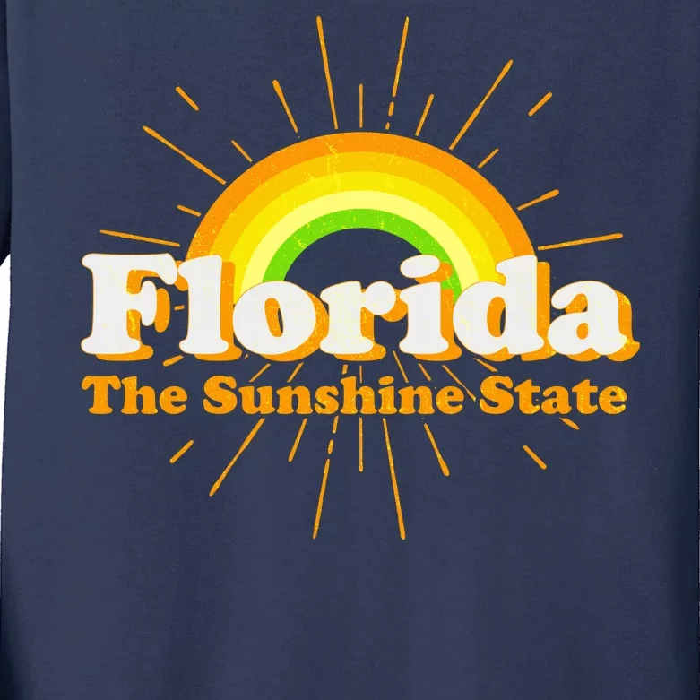 Florida The Sunshine State Rainbow Kids Long Sleeve Shirt