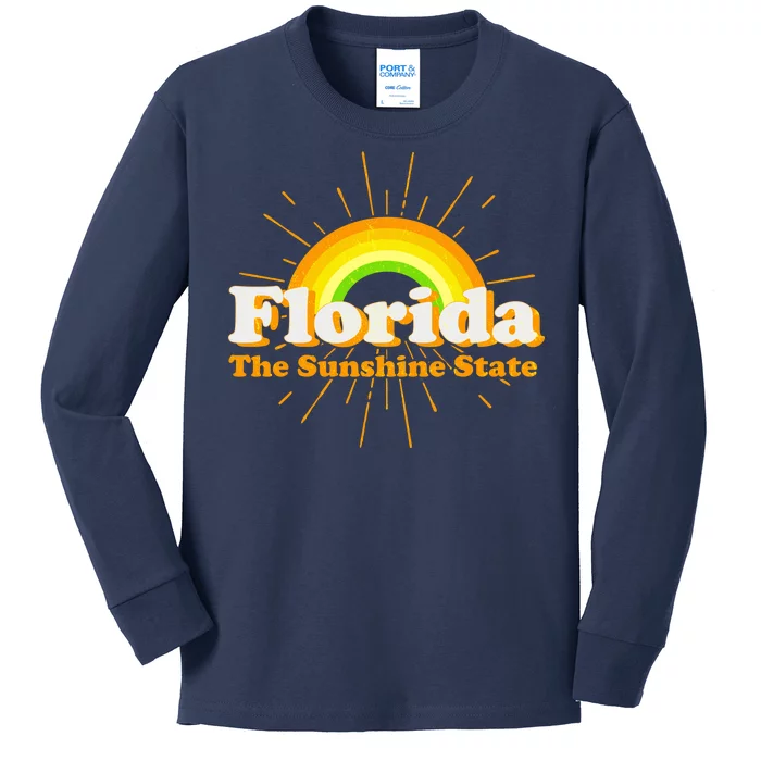 Florida The Sunshine State Rainbow Kids Long Sleeve Shirt