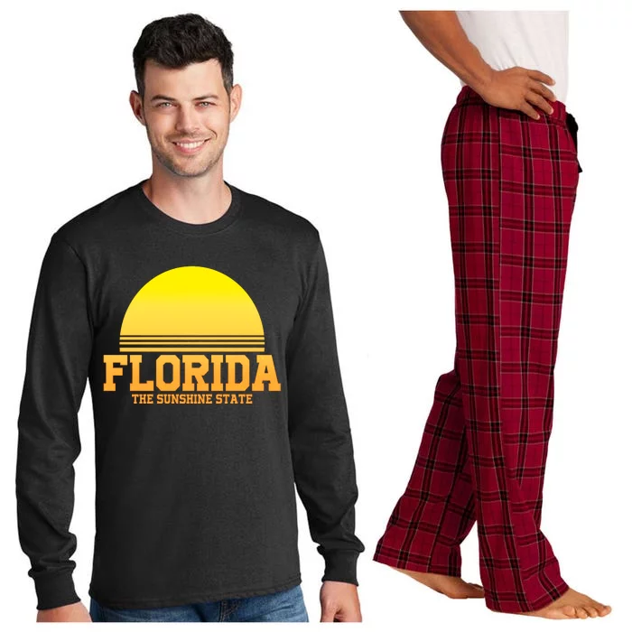 Florida The Sunshine State Retro Sun Long Sleeve Pajama Set