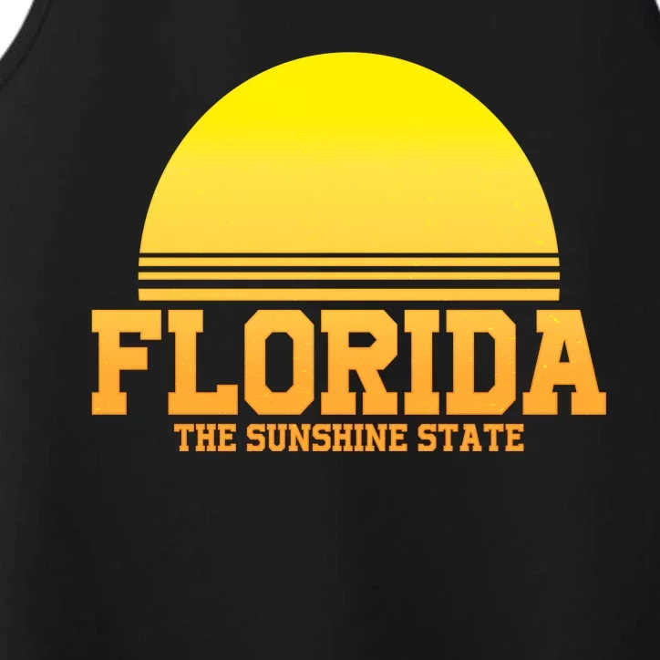 Florida The Sunshine State Retro Sun Performance Tank