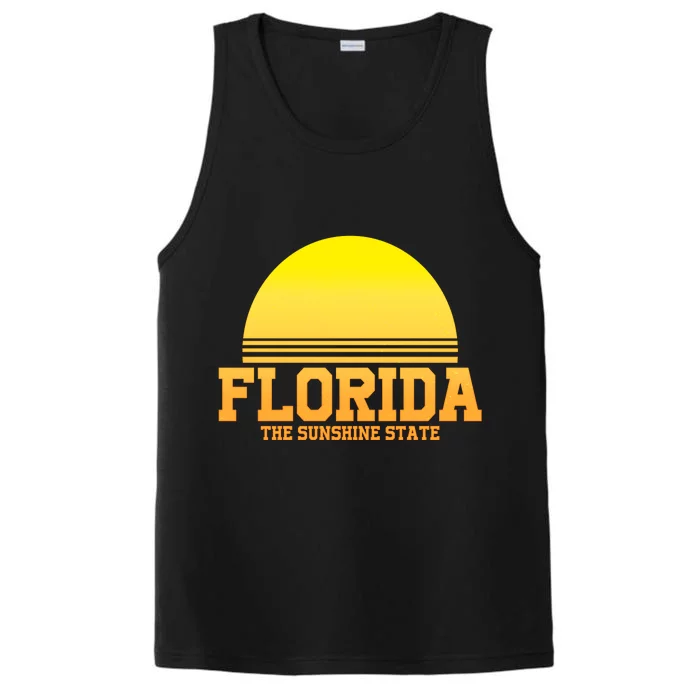 Florida The Sunshine State Retro Sun Performance Tank