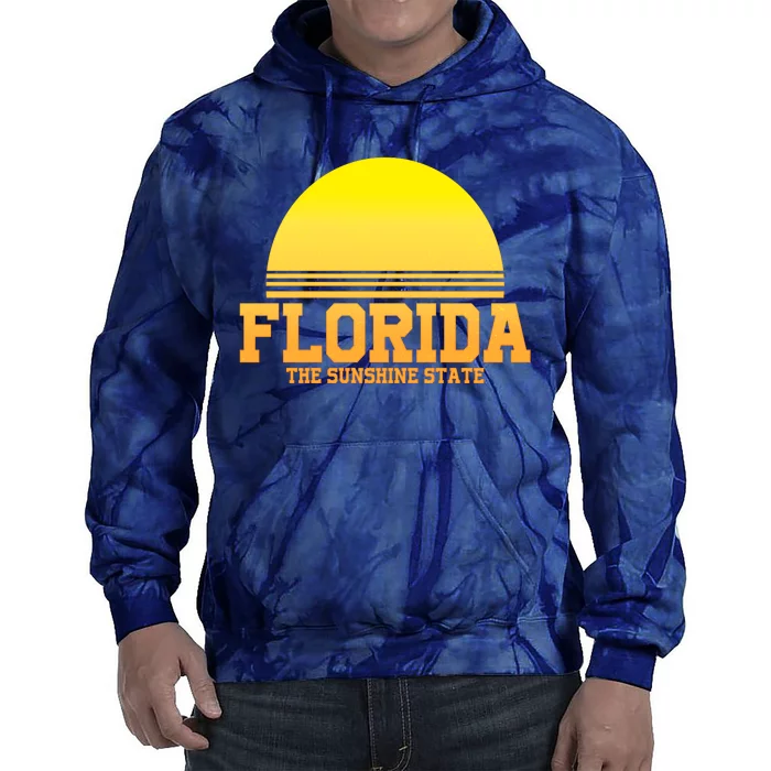 Florida The Sunshine State Retro Sun Tie Dye Hoodie