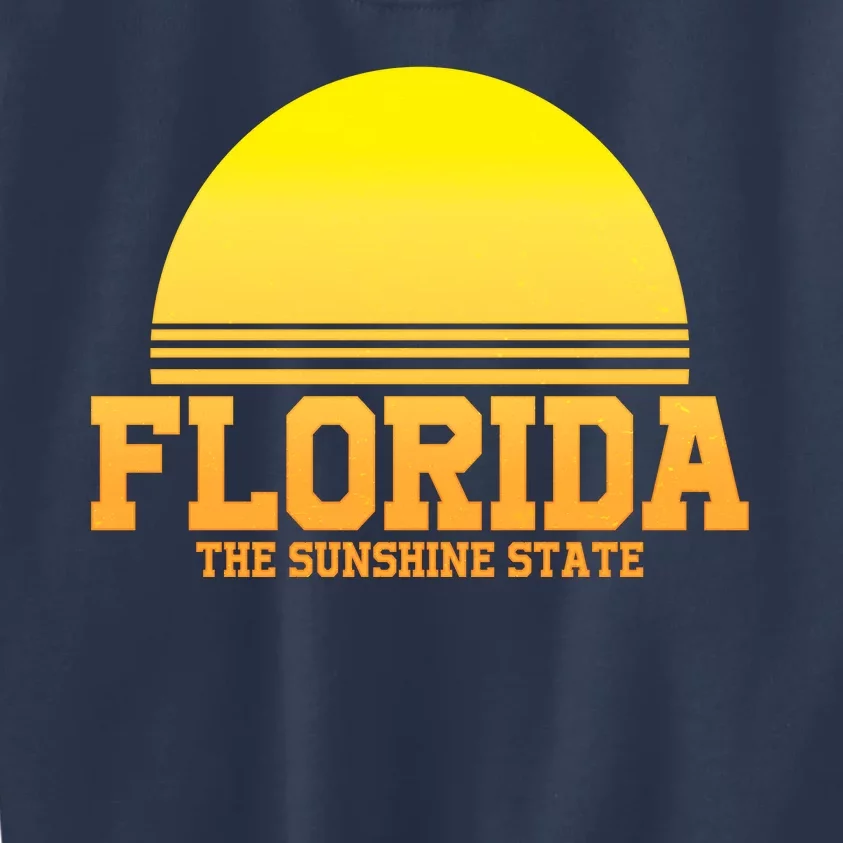 Florida The Sunshine State Retro Sun Kids Sweatshirt