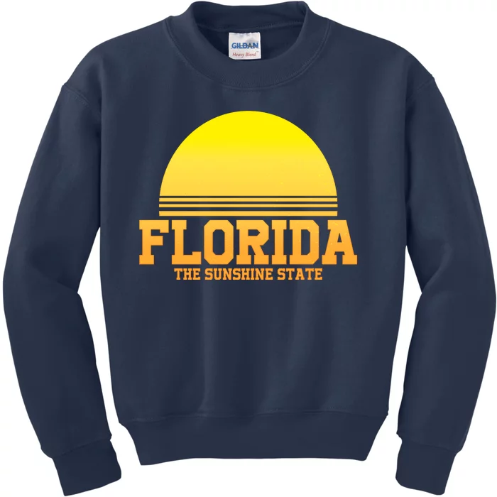 Florida The Sunshine State Retro Sun Kids Sweatshirt