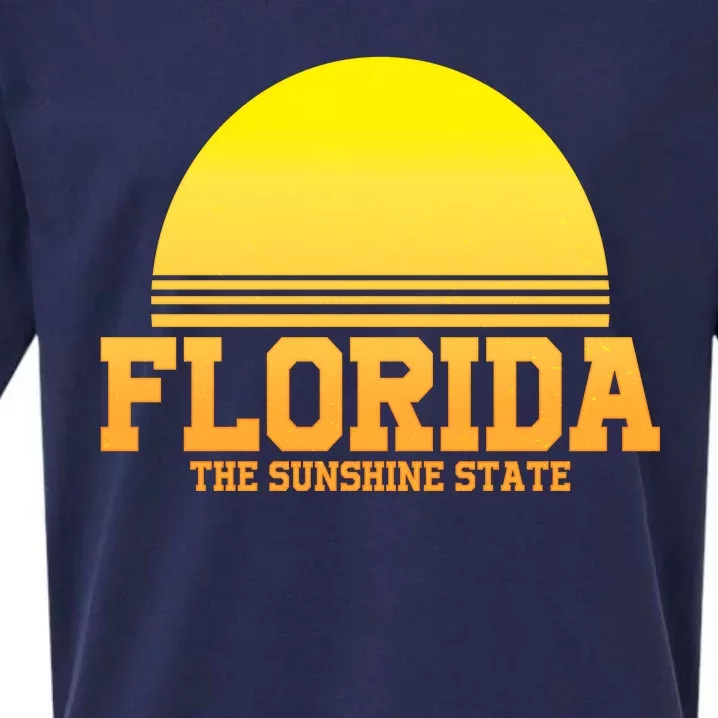 Florida The Sunshine State Retro Sun Sueded Cloud Jersey T-Shirt